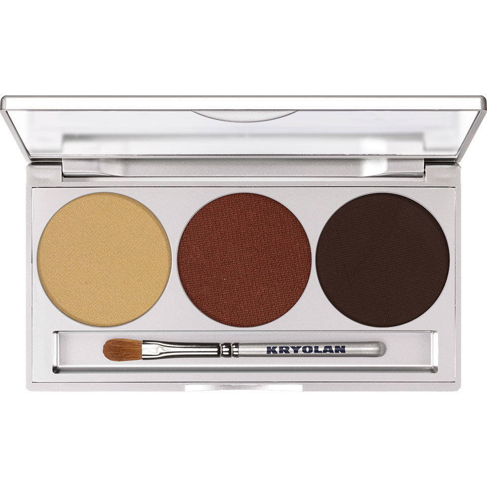 Kryolan Eye Shadow Trio Set Smokey Brown Eye Shadow Palette